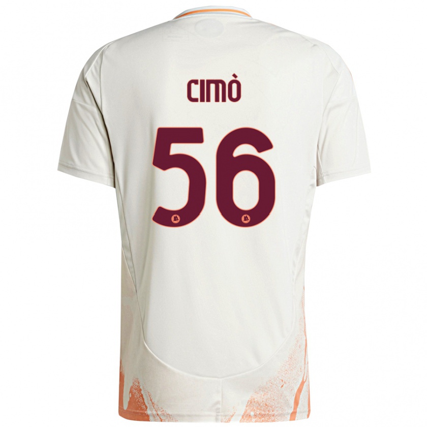 Kandiny Niño Camiseta Giada Cimò #56 Crema Blanco Naranja 2ª Equipación 2024/25 La Camisa Chile