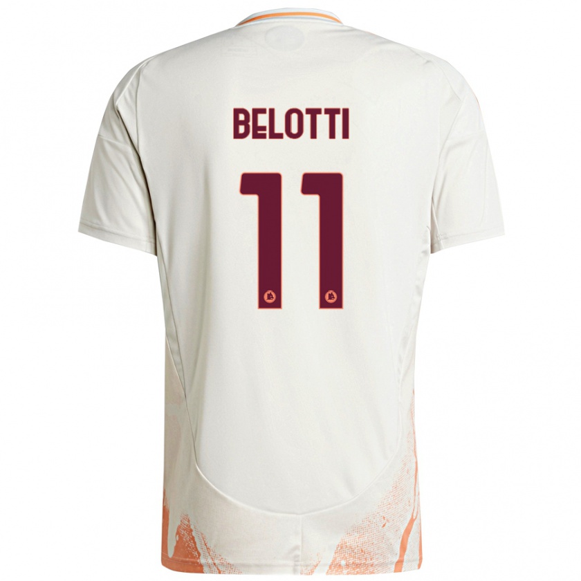 Kandiny Niño Camiseta Andrea Belotti #11 Crema Blanco Naranja 2ª Equipación 2024/25 La Camisa Chile