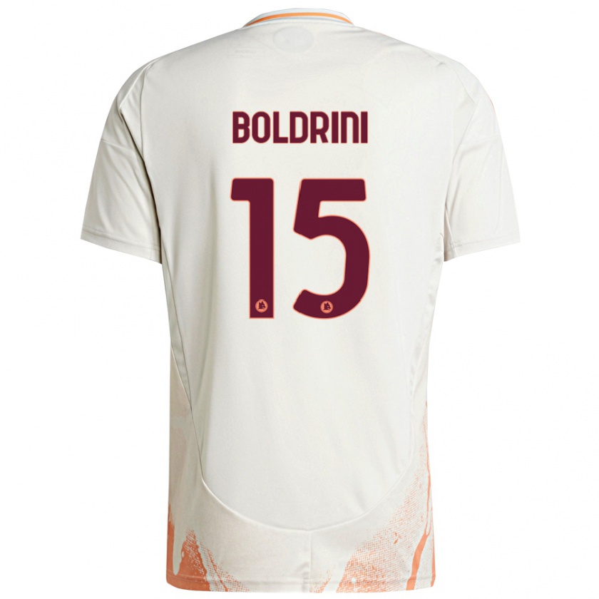 Kandiny Niño Camiseta Mattia Boldrini #15 Crema Blanco Naranja 2ª Equipación 2024/25 La Camisa Chile