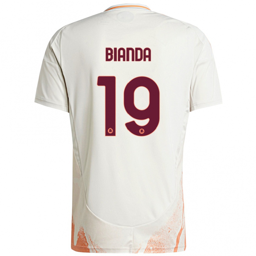 Kandiny Niño Camiseta William Bianda #19 Crema Blanco Naranja 2ª Equipación 2024/25 La Camisa Chile