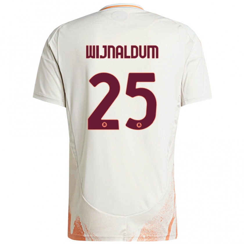 Kandiny Niño Camiseta Georginio Wijnaldum #25 Crema Blanco Naranja 2ª Equipación 2024/25 La Camisa Chile