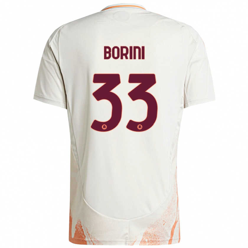 Kandiny Niño Camiseta Joyce Borini #33 Crema Blanco Naranja 2ª Equipación 2024/25 La Camisa Chile