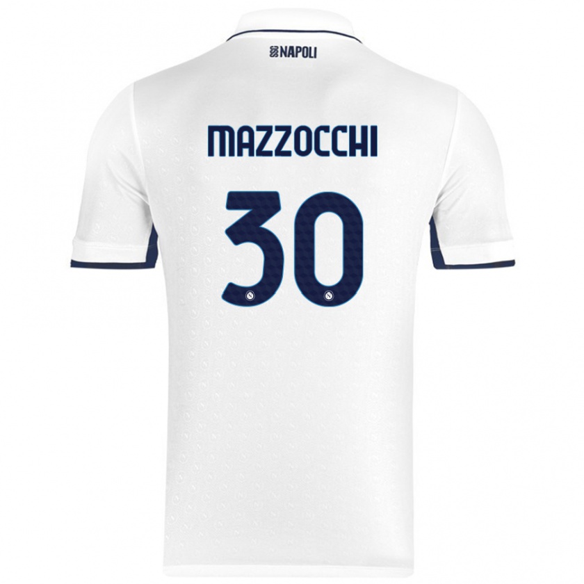 Kandiny Niño Camiseta Pasquale Mazzocchi #30 Blanco Azul Real 2ª Equipación 2024/25 La Camisa Chile