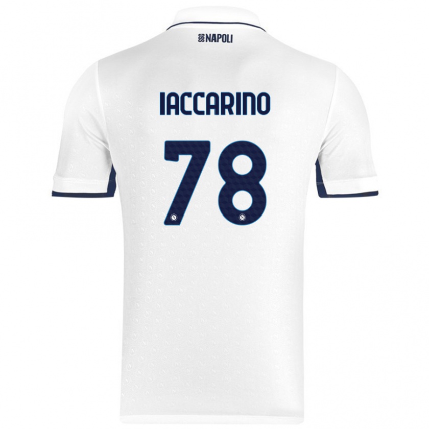 Kandiny Niño Camiseta Gennaro Iaccarino #78 Blanco Azul Real 2ª Equipación 2024/25 La Camisa Chile