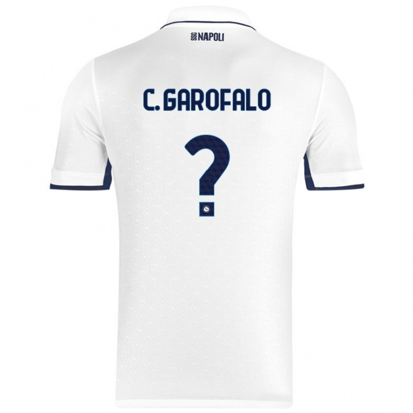 Kandiny Niño Camiseta Christian Garofalo #0 Blanco Azul Real 2ª Equipación 2024/25 La Camisa Chile