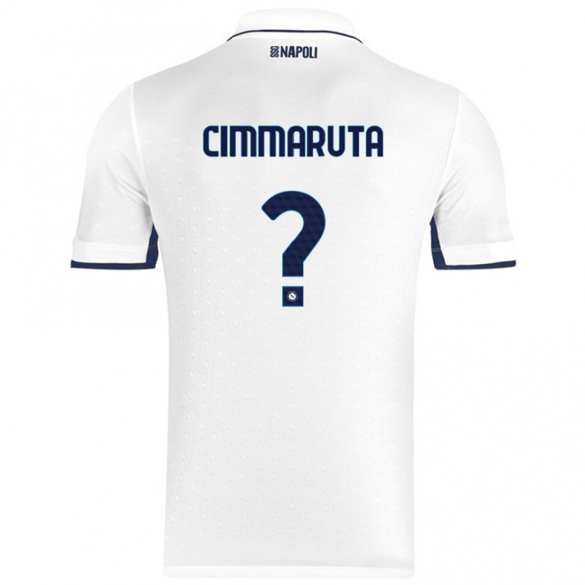 Kandiny Niño Camiseta Antonio Cimmaruta #0 Blanco Azul Real 2ª Equipación 2024/25 La Camisa Chile