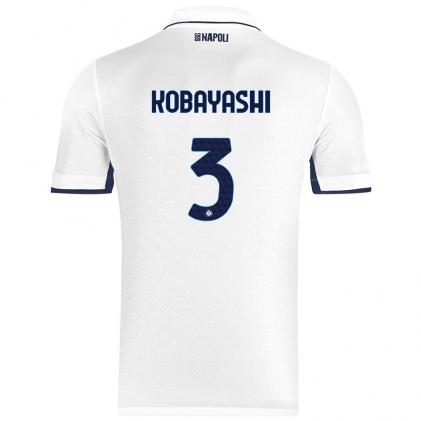 Kandiny Niño Camiseta Miharu Kobayashi #3 Blanco Azul Real 2ª Equipación 2024/25 La Camisa Chile