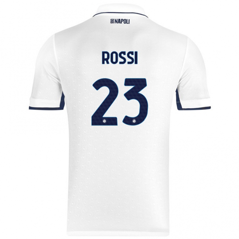 Kandiny Niño Camiseta Leonardo Rossi #23 Blanco Azul Real 2ª Equipación 2024/25 La Camisa Chile