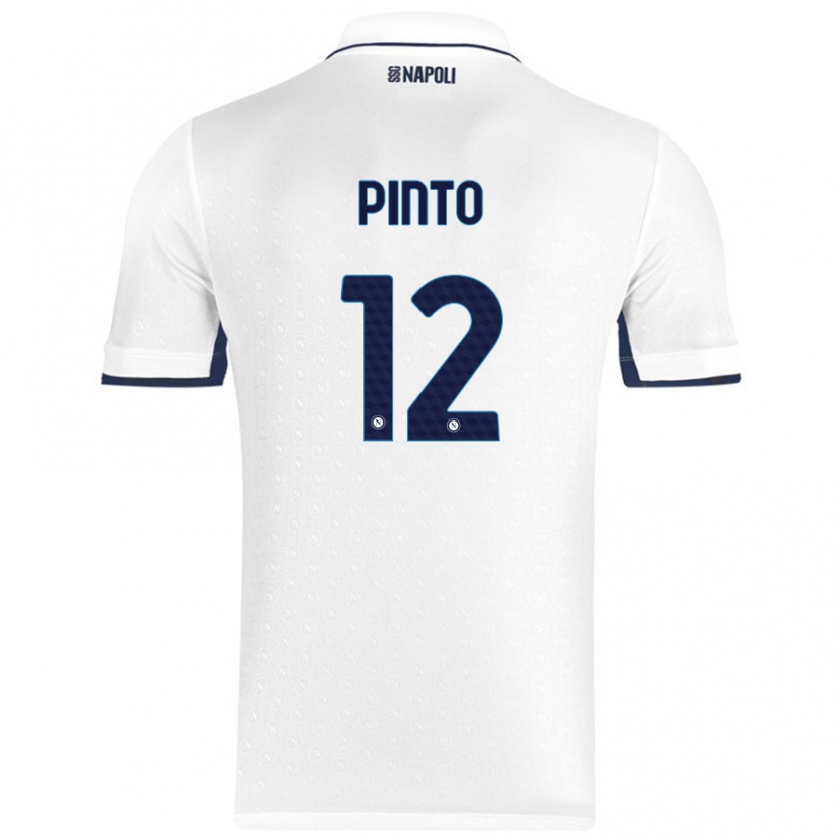 Kandiny Niño Camiseta Ciro Pinto #12 Blanco Azul Real 2ª Equipación 2024/25 La Camisa Chile