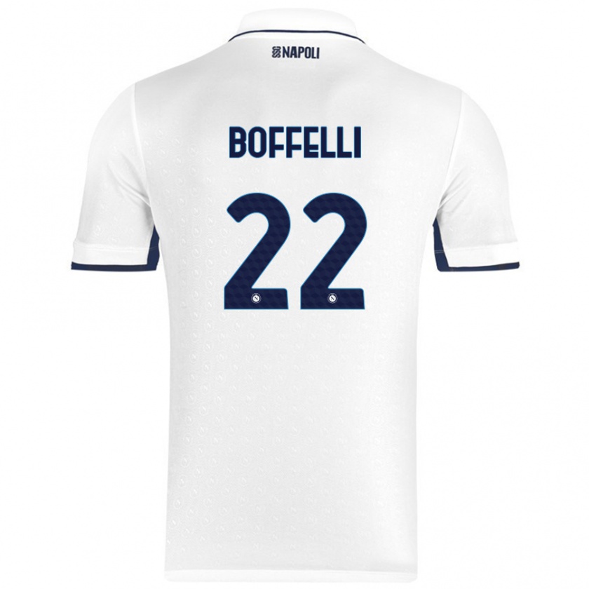 Kandiny Niño Camiseta Valerio Boffelli #22 Blanco Azul Real 2ª Equipación 2024/25 La Camisa Chile