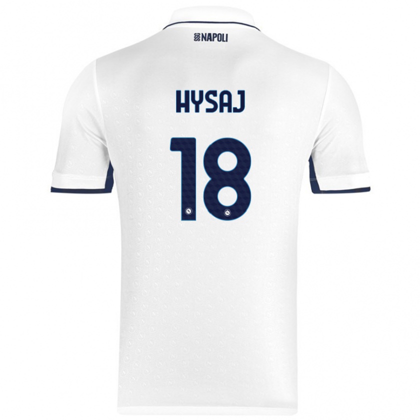 Kandiny Niño Camiseta Daniel Hysaj #18 Blanco Azul Real 2ª Equipación 2024/25 La Camisa Chile