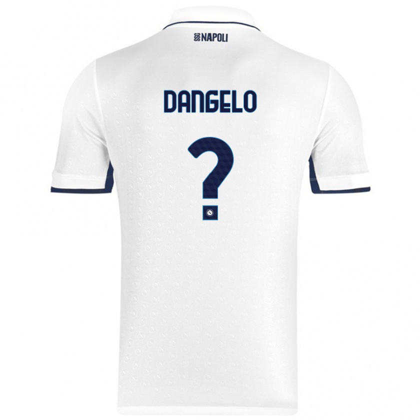 Kandiny Niño Camiseta Raffaele Dangelo #0 Blanco Azul Real 2ª Equipación 2024/25 La Camisa Chile