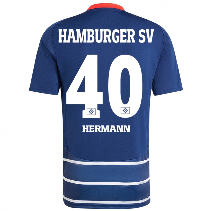 Kandiny Niño Camiseta Hannes Hermann #40 Azul Oscuro 2ª Equipación 2024/25 La Camisa Chile