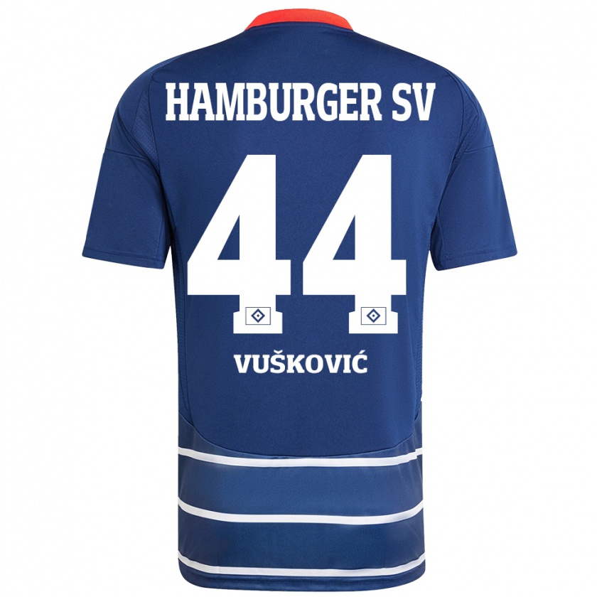 Kandiny Niño Camiseta Mario Vuskovic #44 Azul Oscuro 2ª Equipación 2024/25 La Camisa Chile