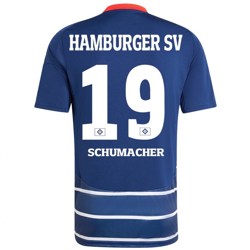 Kandiny Niño Camiseta Lukas Schumacher #19 Azul Oscuro 2ª Equipación 2024/25 La Camisa Chile