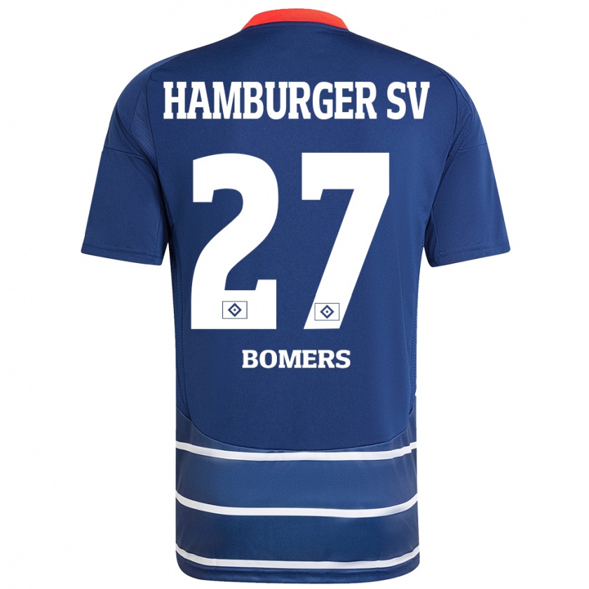 Kandiny Niño Camiseta Henrik Bomers #27 Azul Oscuro 2ª Equipación 2024/25 La Camisa Chile