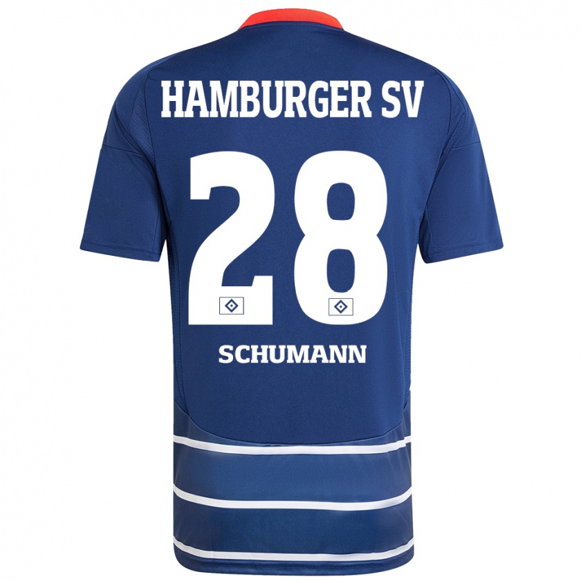 Kandiny Niño Camiseta Henri Schümann #28 Azul Oscuro 2ª Equipación 2024/25 La Camisa Chile