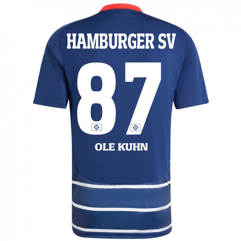 Kandiny Niño Camiseta Niklas Ole Kühn #87 Azul Oscuro 2ª Equipación 2024/25 La Camisa Chile