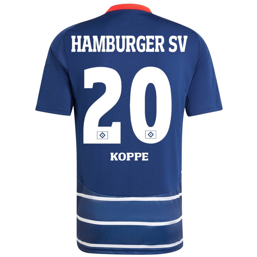 Kandiny Niño Camiseta Katharina Köppe #20 Azul Oscuro 2ª Equipación 2024/25 La Camisa Chile