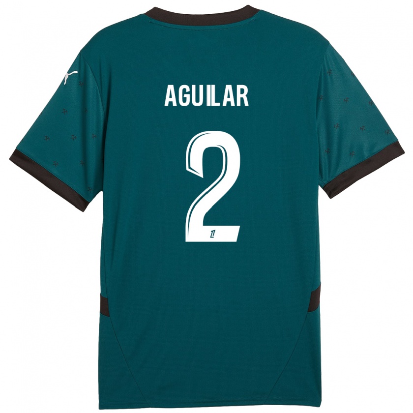 Kandiny Niño Camiseta Ruben Aguilar #2 Verde Oscuro 2ª Equipación 2024/25 La Camisa Chile