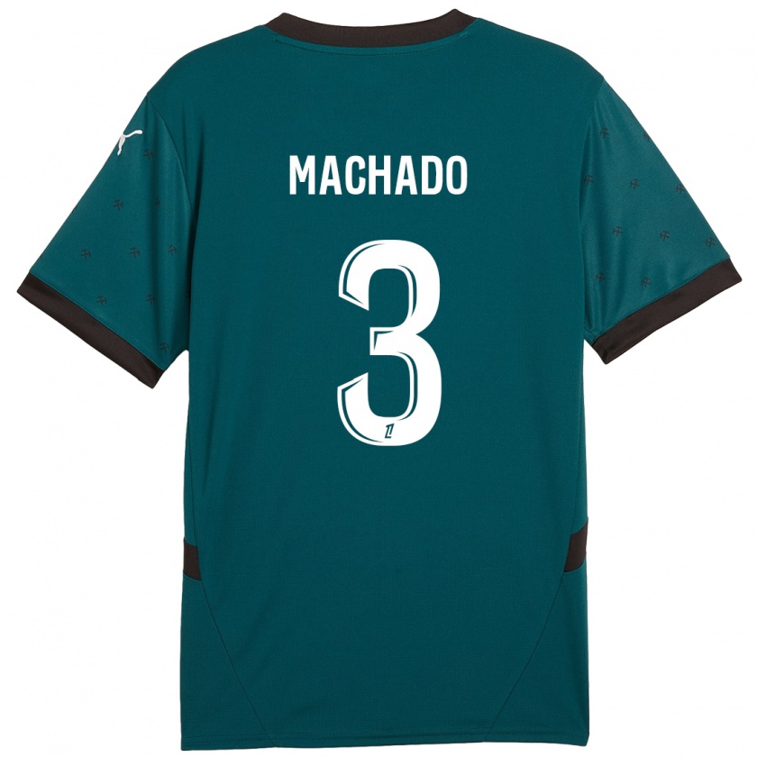 Kandiny Niño Camiseta Deiver Machado #3 Verde Oscuro 2ª Equipación 2024/25 La Camisa Chile