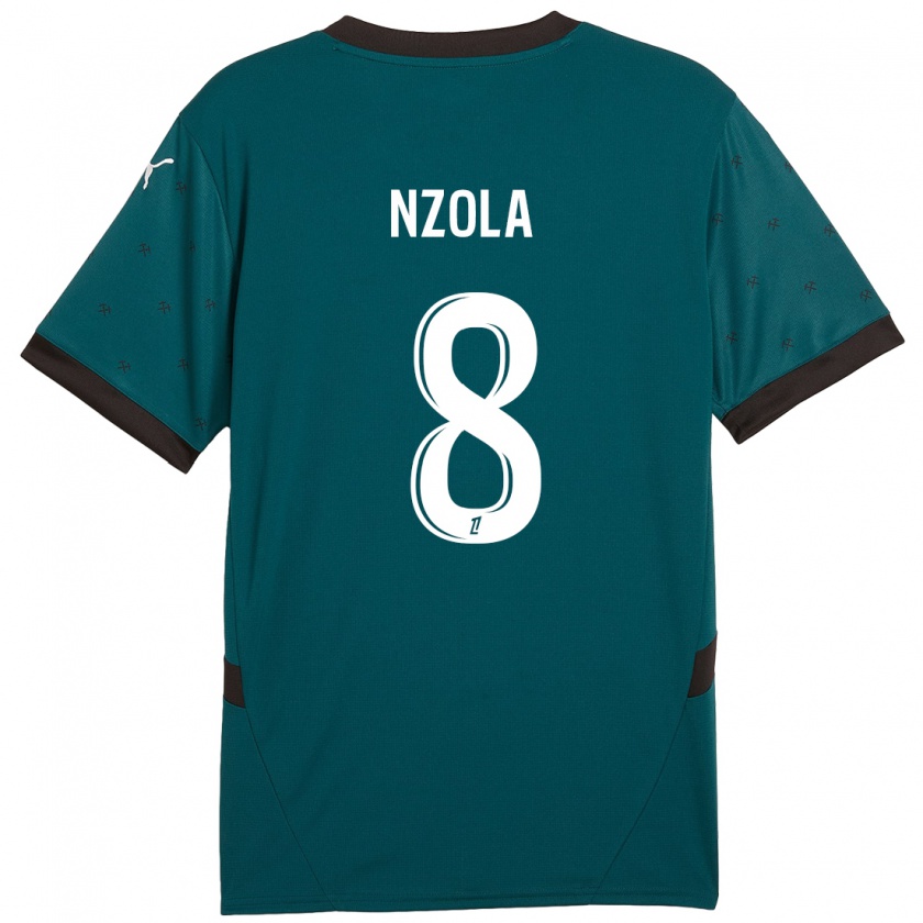 Kandiny Niño Camiseta M'bala Nzola #8 Verde Oscuro 2ª Equipación 2024/25 La Camisa Chile