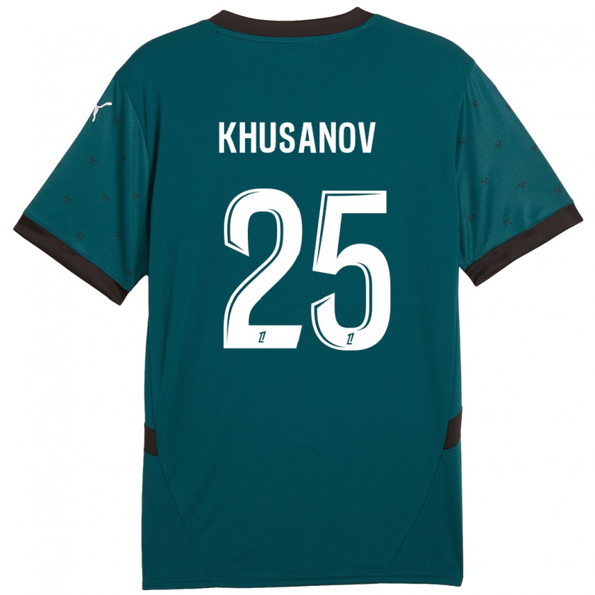 Kandiny Niño Camiseta Abdukodir Khusanov #25 Verde Oscuro 2ª Equipación 2024/25 La Camisa Chile