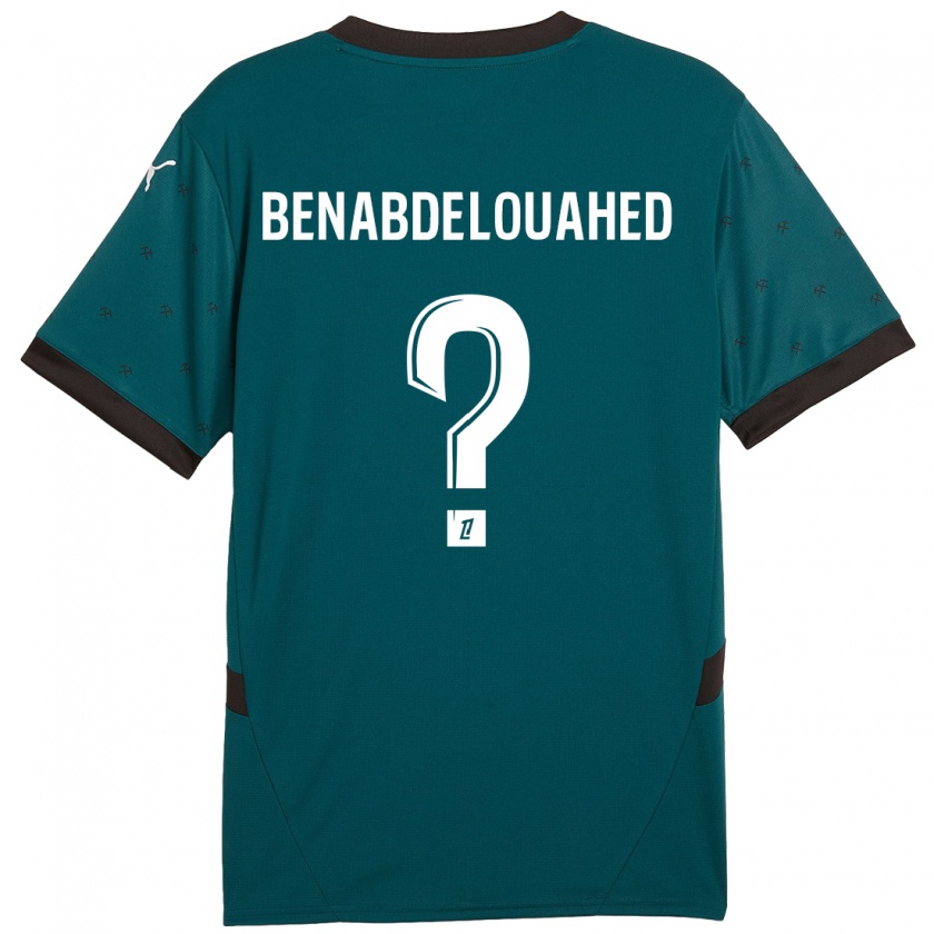 Kandiny Niño Camiseta Kaïs Benabdelouahed #0 Verde Oscuro 2ª Equipación 2024/25 La Camisa Chile