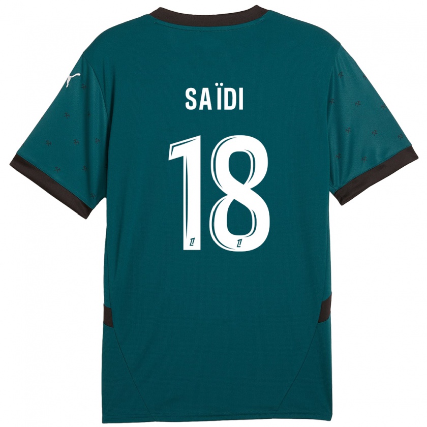 Kandiny Niño Camiseta Kahissa Saïdi #18 Verde Oscuro 2ª Equipación 2024/25 La Camisa Chile