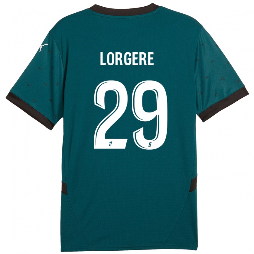 Kandiny Niño Camiseta Charlotte Lorgeré #29 Verde Oscuro 2ª Equipación 2024/25 La Camisa Chile