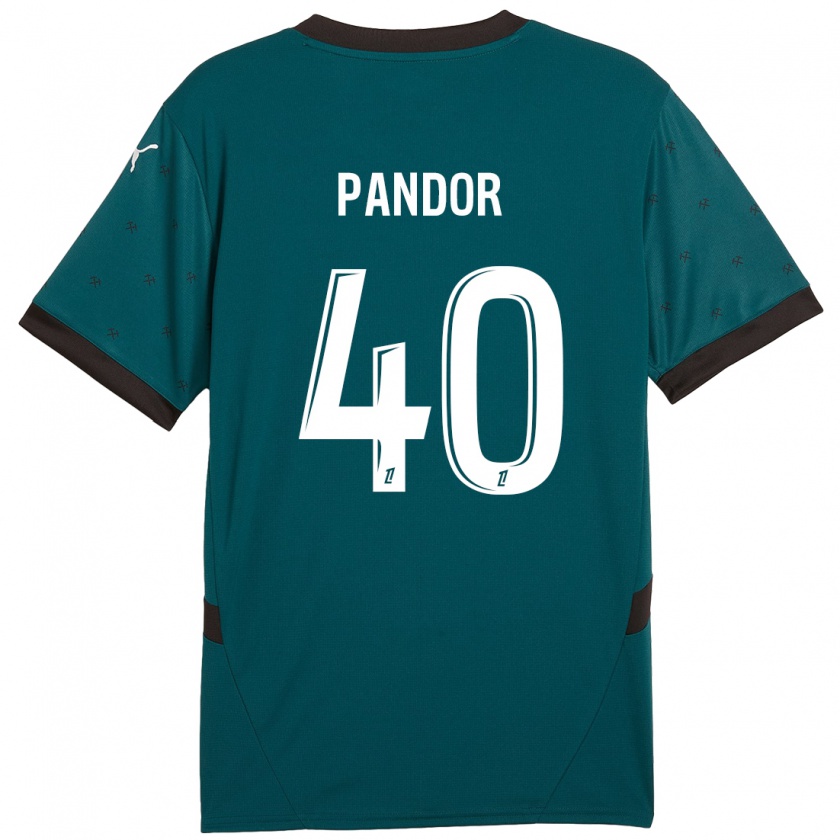 Kandiny Niño Camiseta Yannick Pandor #40 Verde Oscuro 2ª Equipación 2024/25 La Camisa Chile