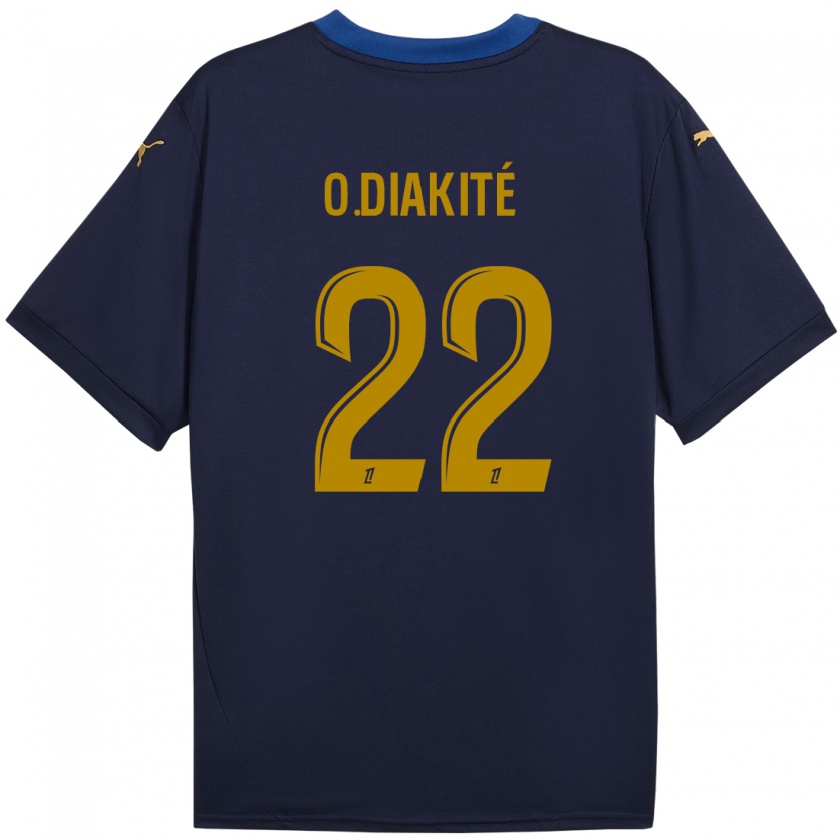 Kandiny Niño Camiseta Oumar Diakité #22 Azul Marino Dorado 2ª Equipación 2024/25 La Camisa Chile