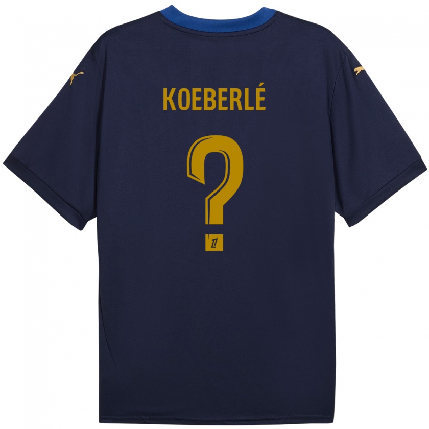 Kandiny Niño Camiseta Samuel Koeberlé #0 Azul Marino Dorado 2ª Equipación 2024/25 La Camisa Chile