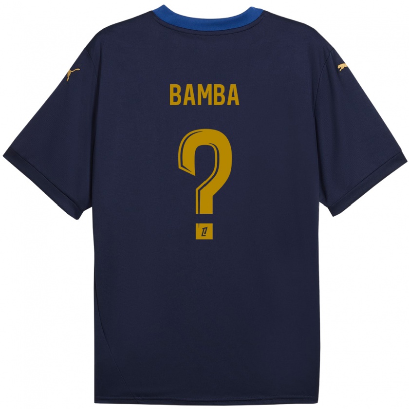 Kandiny Niño Camiseta Mohamed Bamba #0 Azul Marino Dorado 2ª Equipación 2024/25 La Camisa Chile