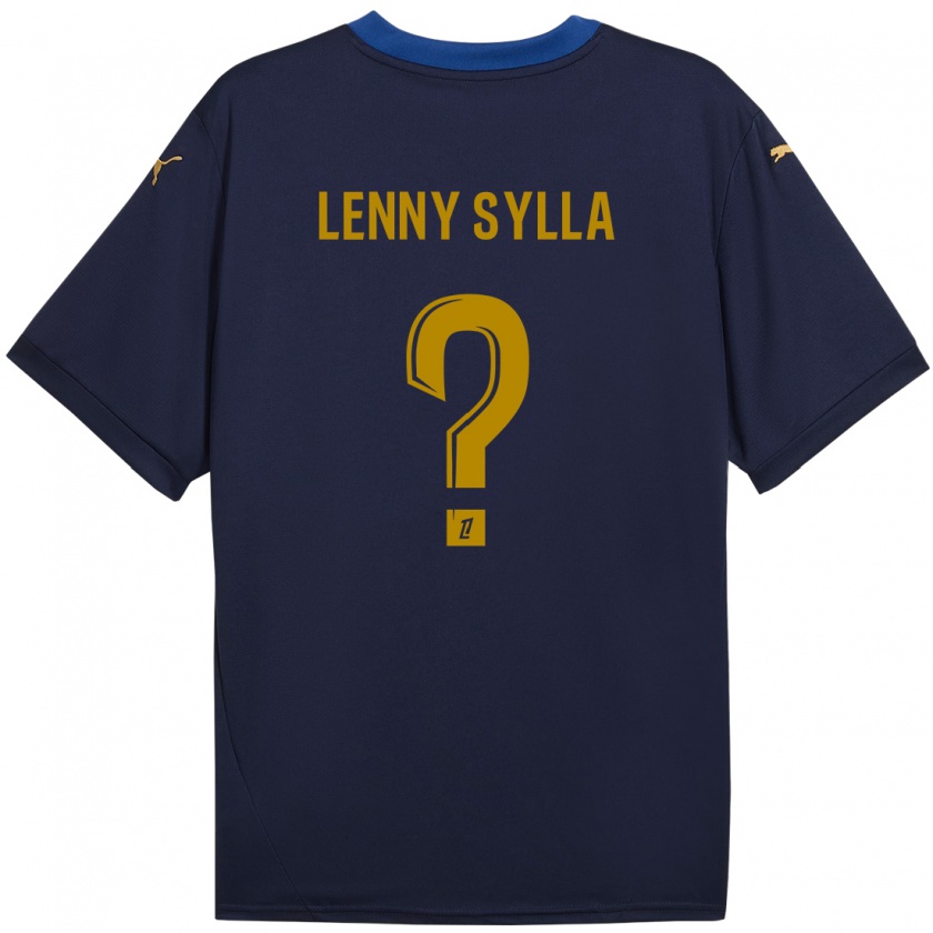 Kandiny Niño Camiseta Lenny Sylla #0 Azul Marino Dorado 2ª Equipación 2024/25 La Camisa Chile