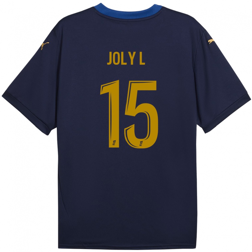 Kandiny Niño Camiseta Lou Ann Joly #15 Azul Marino Dorado 2ª Equipación 2024/25 La Camisa Chile