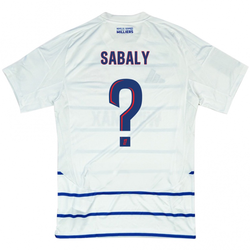 Kandiny Niño Camiseta Idrissa Sabaly #0 Blanco Azul 2ª Equipación 2024/25 La Camisa Chile