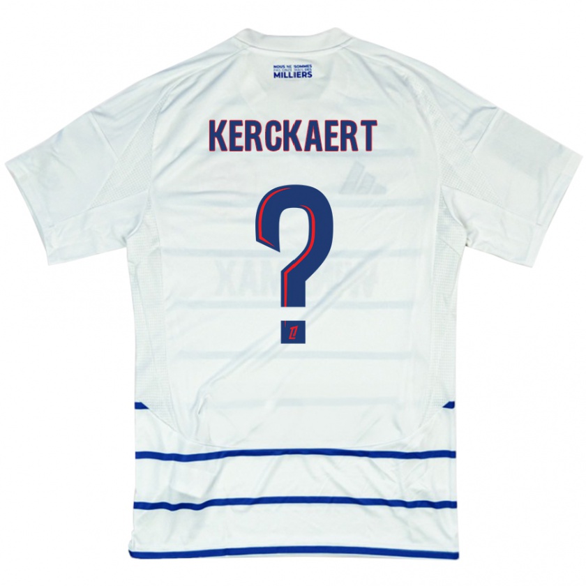 Kandiny Niño Camiseta Gabriel Kerckaert #0 Blanco Azul 2ª Equipación 2024/25 La Camisa Chile