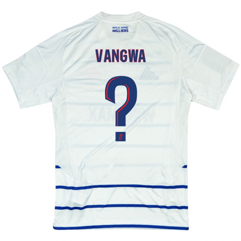 Kandiny Niño Camiseta Jilva Vangwa #0 Blanco Azul 2ª Equipación 2024/25 La Camisa Chile