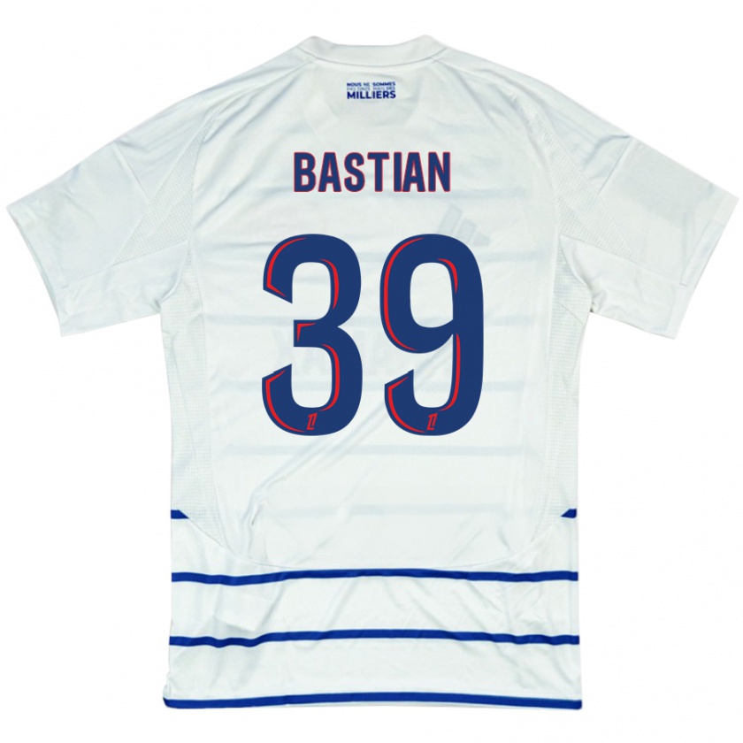 Kandiny Niño Camiseta Maxime Bastian #39 Blanco Azul 2ª Equipación 2024/25 La Camisa Chile