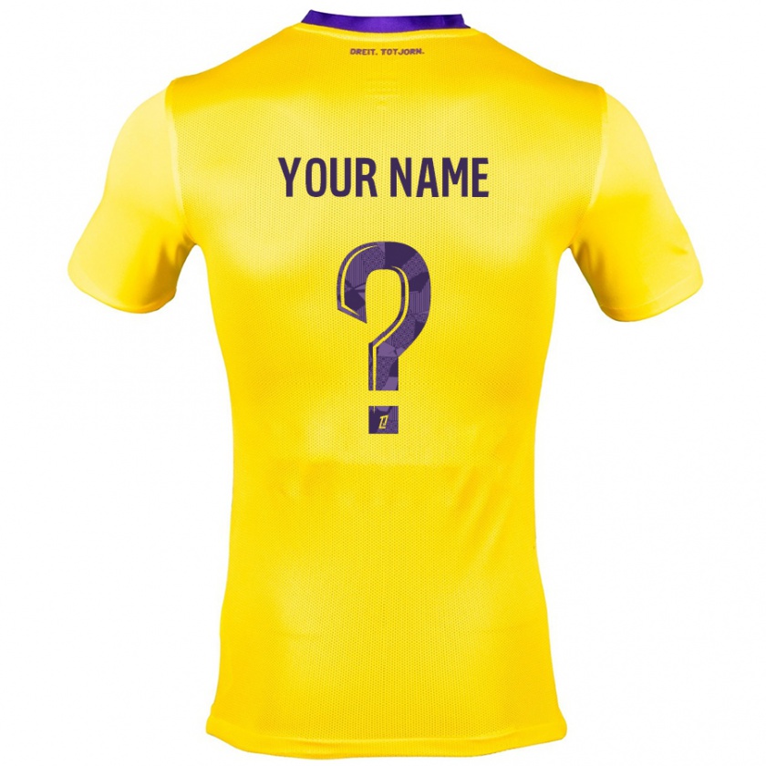 Kandiny Niño Camiseta Su Nombre #0 Amarillo Morado 2ª Equipación 2024/25 La Camisa Chile