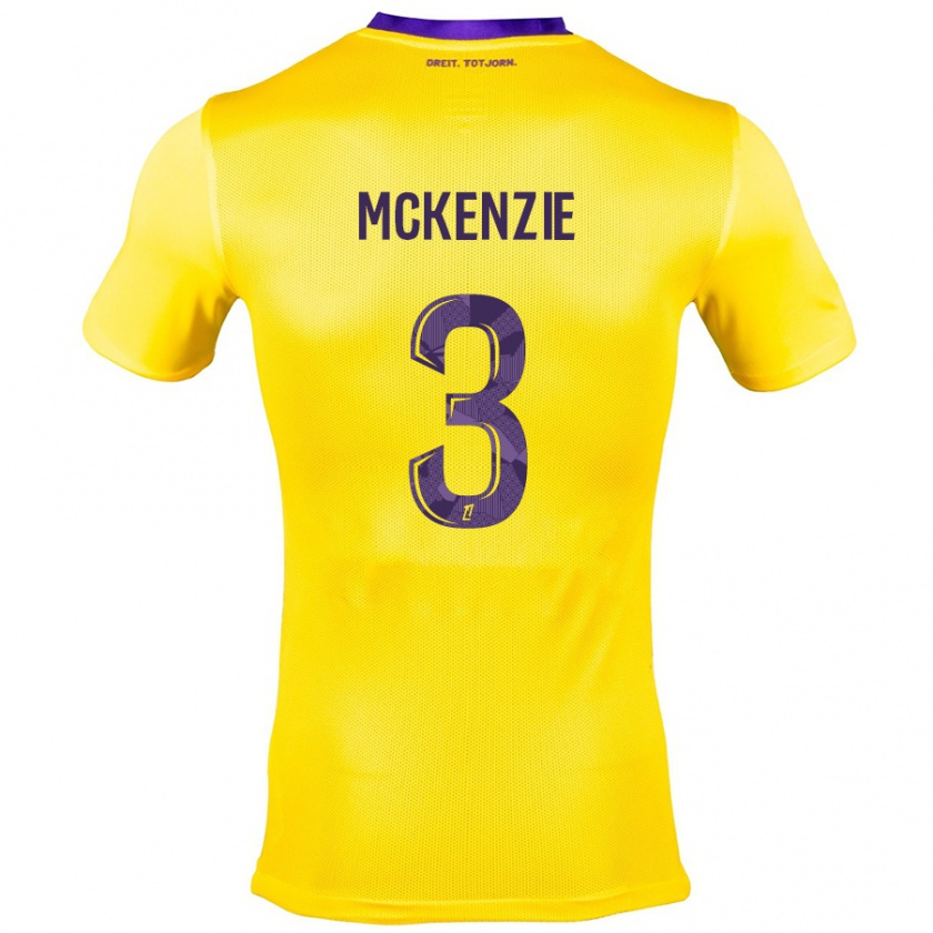 Kandiny Niño Camiseta Mark Mckenzie #3 Amarillo Morado 2ª Equipación 2024/25 La Camisa Chile