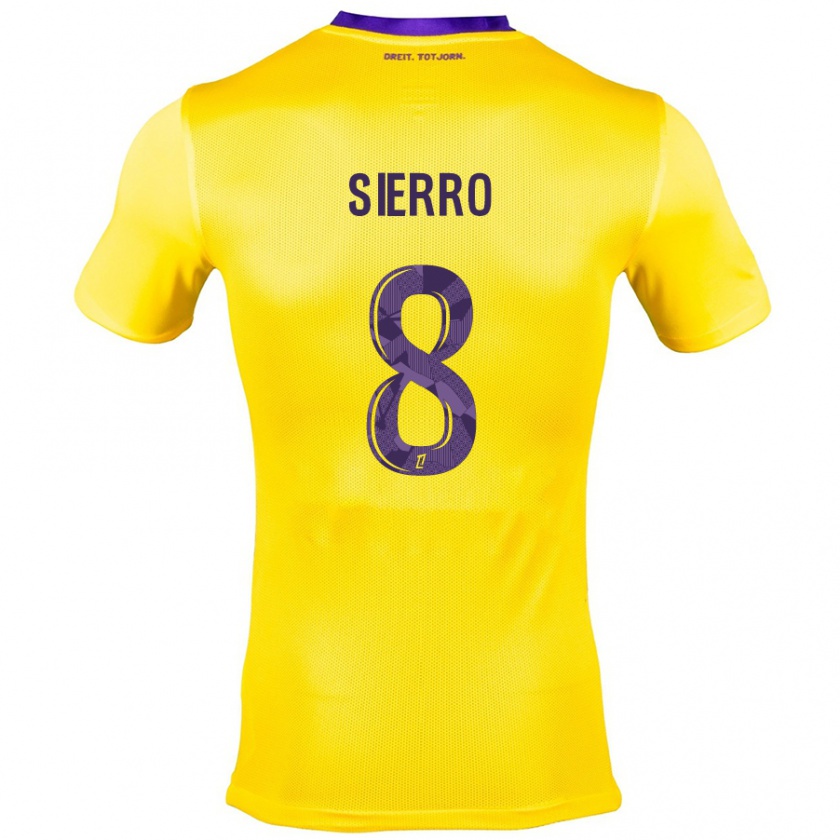 Kandiny Niño Camiseta Vincent Sierro #8 Amarillo Morado 2ª Equipación 2024/25 La Camisa Chile