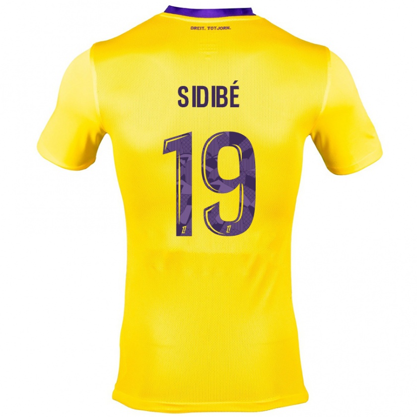 Kandiny Niño Camiseta Djibril Sidibé #19 Amarillo Morado 2ª Equipación 2024/25 La Camisa Chile