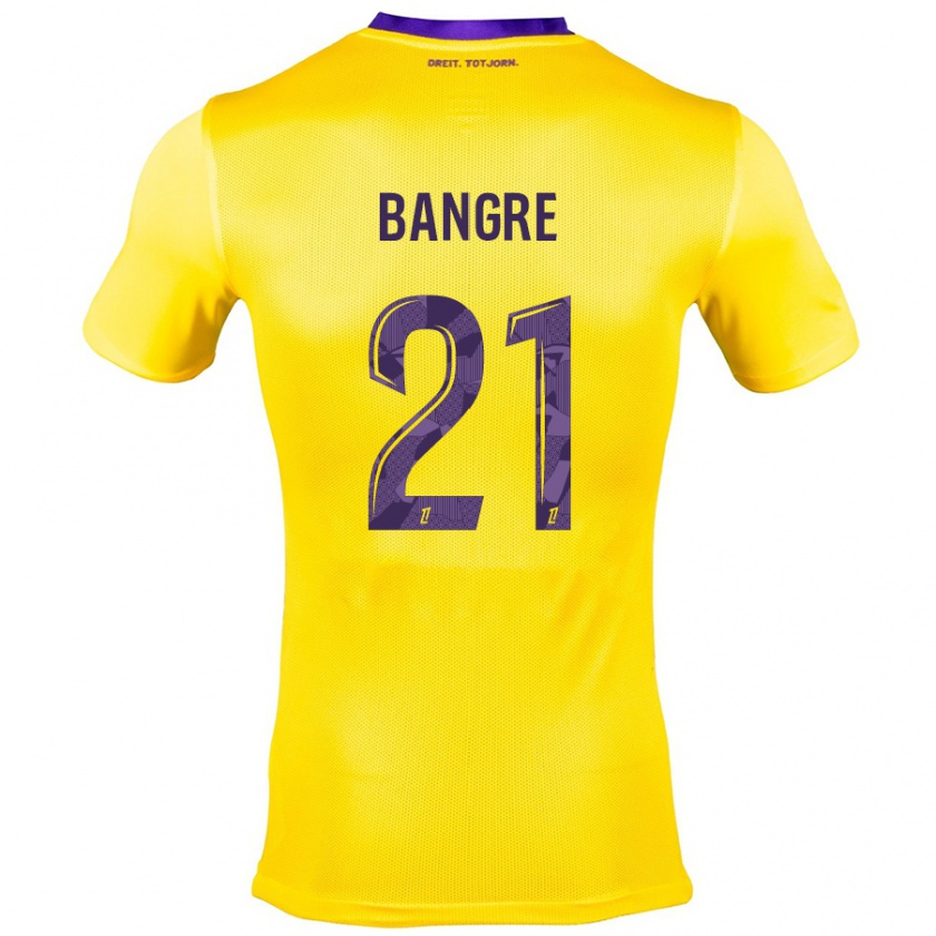 Kandiny Niño Camiseta Mamady Bangré #21 Amarillo Morado 2ª Equipación 2024/25 La Camisa Chile