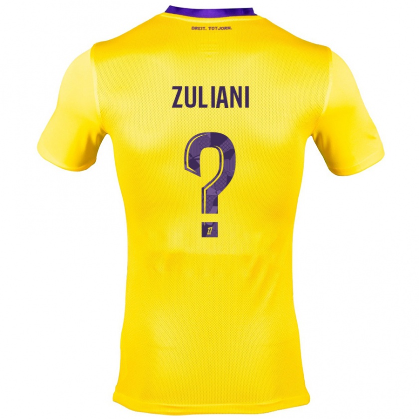 Kandiny Niño Camiseta Edhy Zuliani #0 Amarillo Morado 2ª Equipación 2024/25 La Camisa Chile