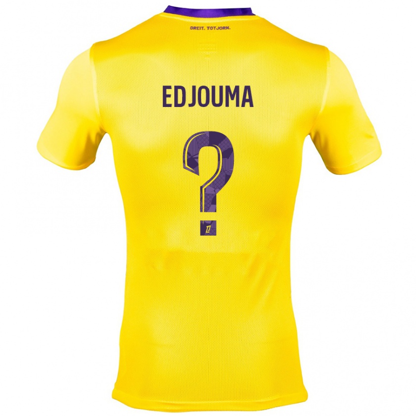 Kandiny Niño Camiseta Noah Edjouma #0 Amarillo Morado 2ª Equipación 2024/25 La Camisa Chile