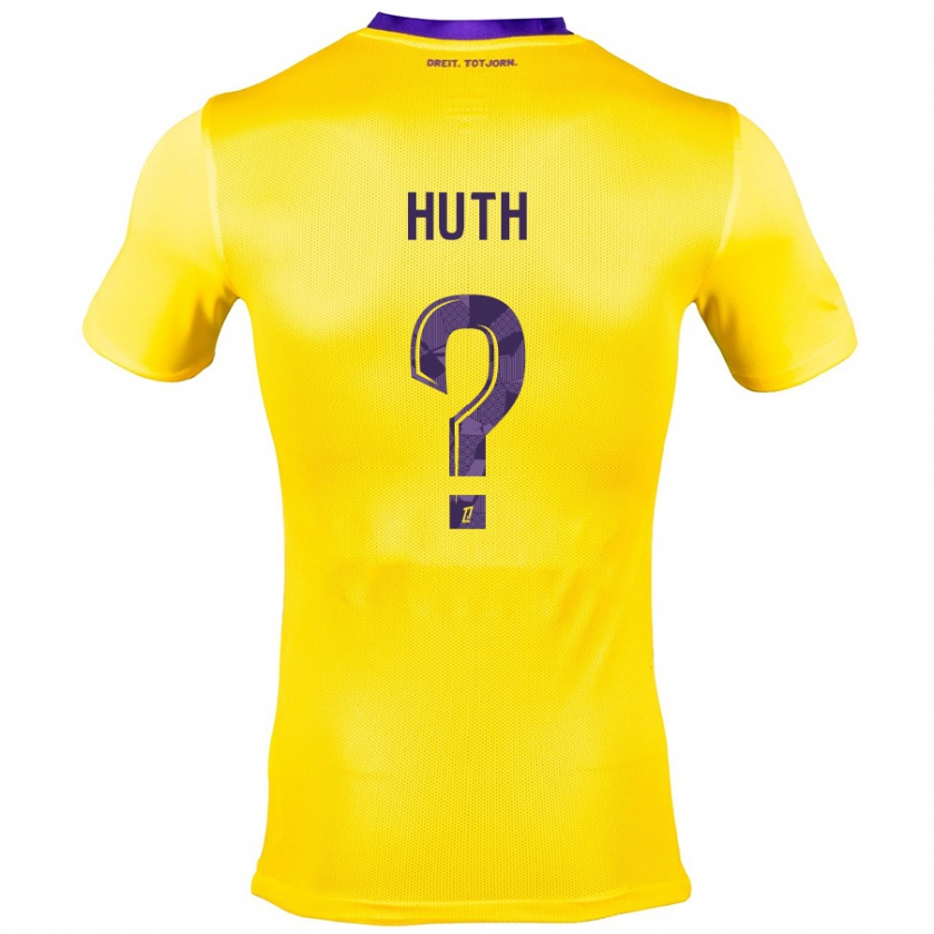 Kandiny Niño Camiseta Lony Huth #0 Amarillo Morado 2ª Equipación 2024/25 La Camisa Chile