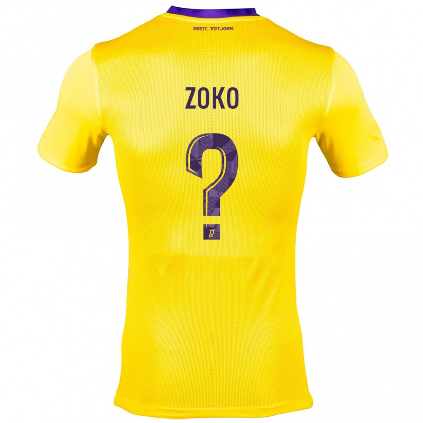 Kandiny Niño Camiseta Nathan Zoko #0 Amarillo Morado 2ª Equipación 2024/25 La Camisa Chile