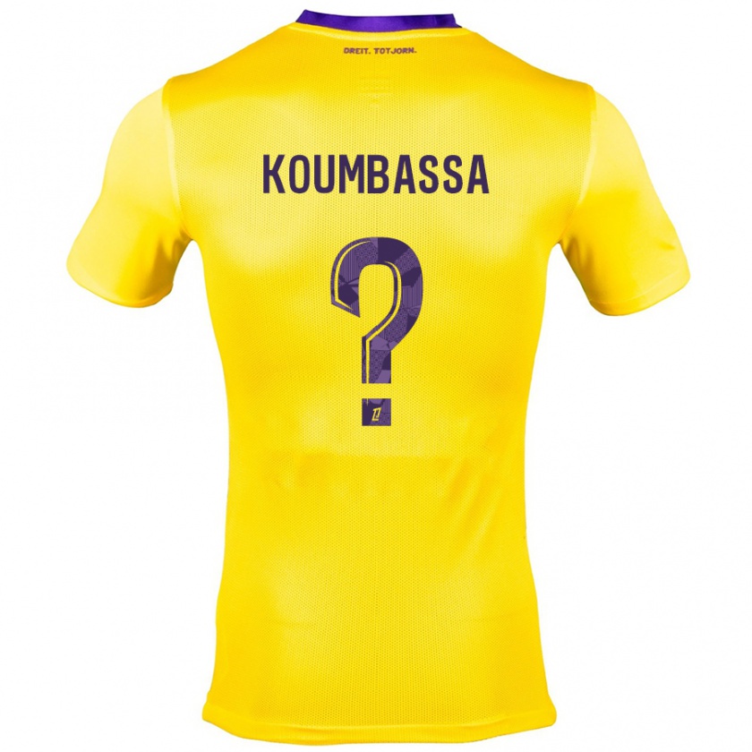 Kandiny Niño Camiseta Seny Koumbassa #0 Amarillo Morado 2ª Equipación 2024/25 La Camisa Chile